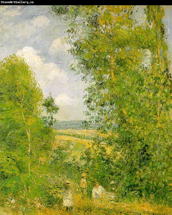 Camille Pissaro Resting in the Woods at Pontoise